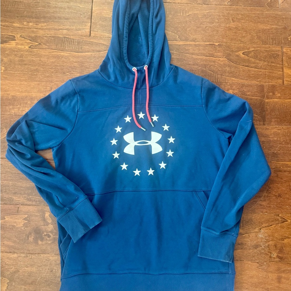 Under Armour Blue Hoodie with White Logo
